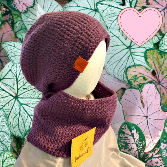 Mauve Spice Hat and Cowl Set (Crochet) - Picture 3 of 5